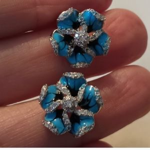 Blue earrings studs